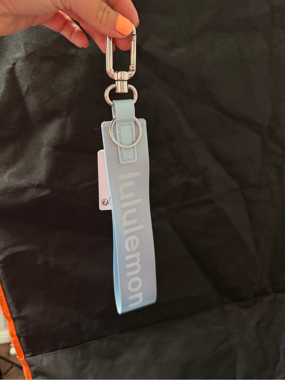 lululemon athletica Light Blue never lost keychain